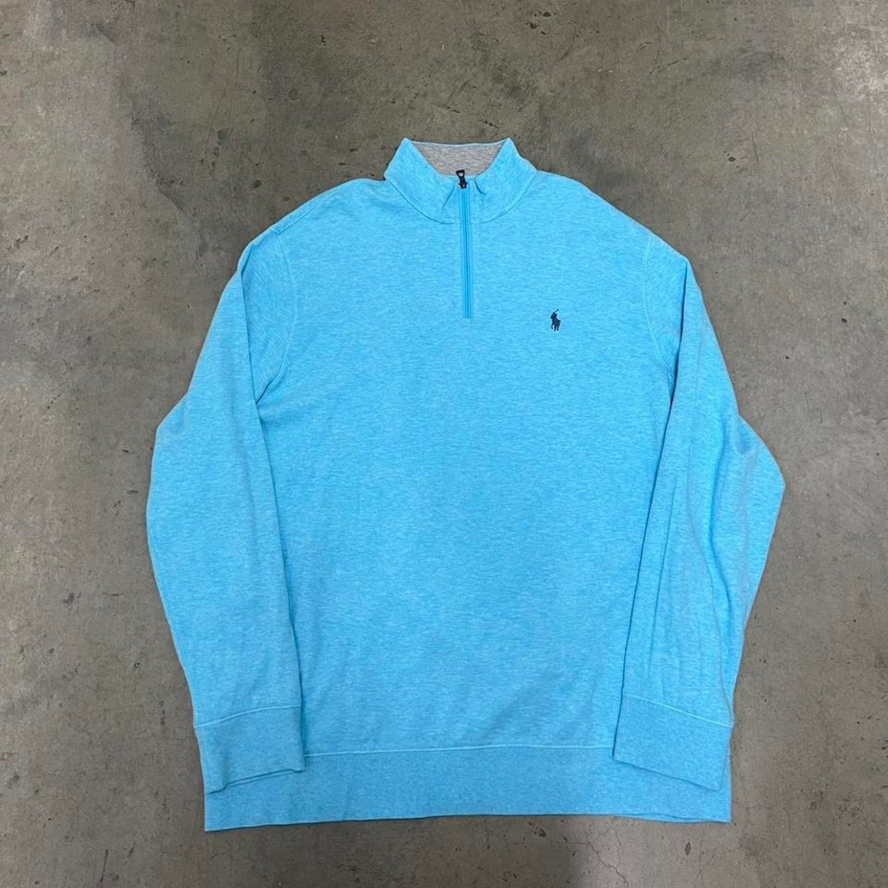 Essential polo Ralph Lauren‎ sky blue quarter zip pull over